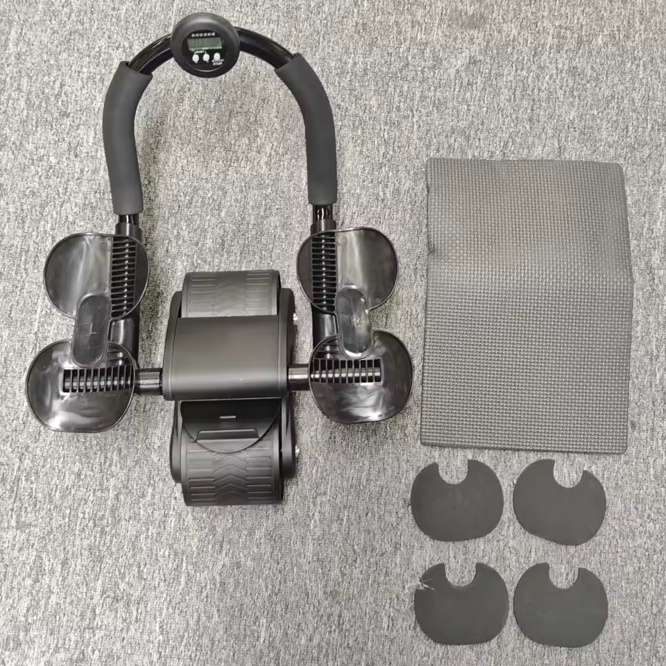 UK Stocked Elbow Support Automatic Rebound Abdominal Wheel Core Muscle Ab Trainer with Counter Display Fitness Exercise Roller Wheel Abdominal Muscle Machine Home Gym Equipments