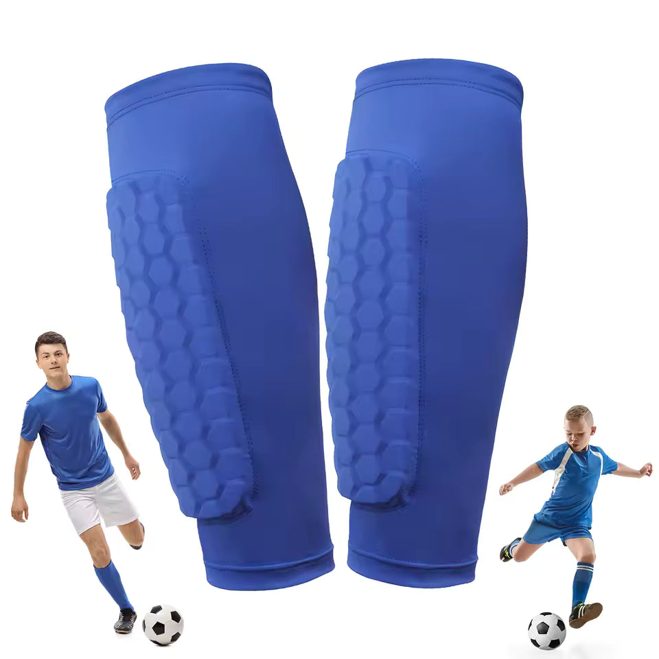Soccer Shin Pads with Honeycomb Pads Football Shin Pads Breathable Lightweight Calf Protective Gear for Soccer Football