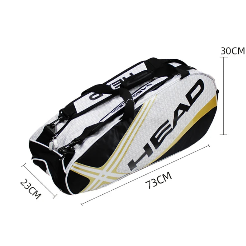 HEAD Tennis Rackets Backpack Large Capacity for 3-6 Pieces Racquets Badminton Squash Gym Bag with Separated Shoes Compartment