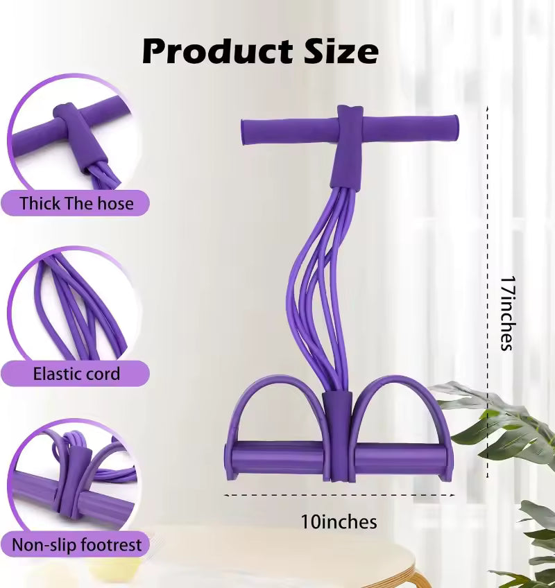 Multifunction Tension Rope, 6-Tube Elastic Yoga Pedal Puller Resistance Band, Natural Latex Tension Rope Fitness Equipment
