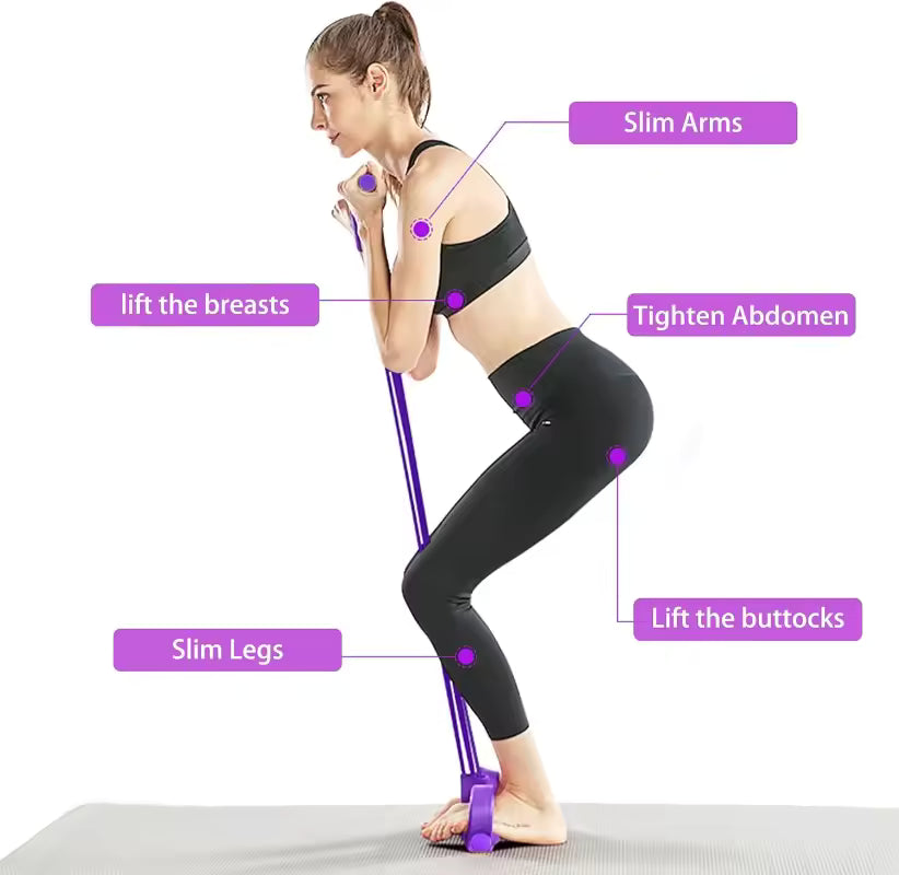 Multifunction Tension Rope, 6-Tube Elastic Yoga Pedal Puller Resistance Band, Natural Latex Tension Rope Fitness Equipment